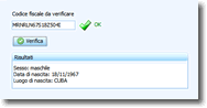 Verifica del Codice Fiscale