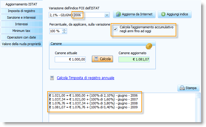 Aggiornamento ISTAT
